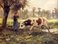 Vacas en el pasto vida en la granja Realismo Julien Dupre